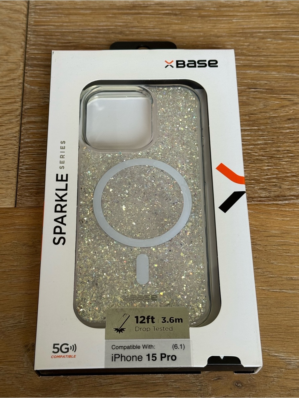 New xBase Sparkle Glitter MagSafe Case for iPhone 15 Pro 6.1” sparkle Silver